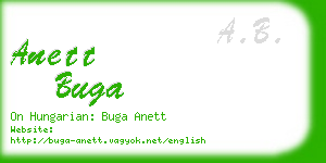 anett buga business card